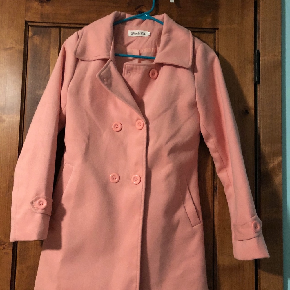 Pink peacoat jacket
